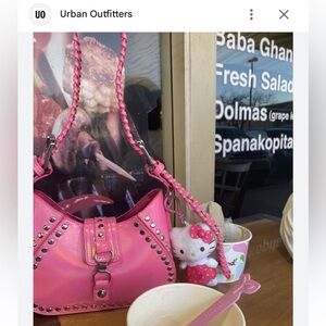 Urban Outfitters Devon Pink Studded Shoulder Bag